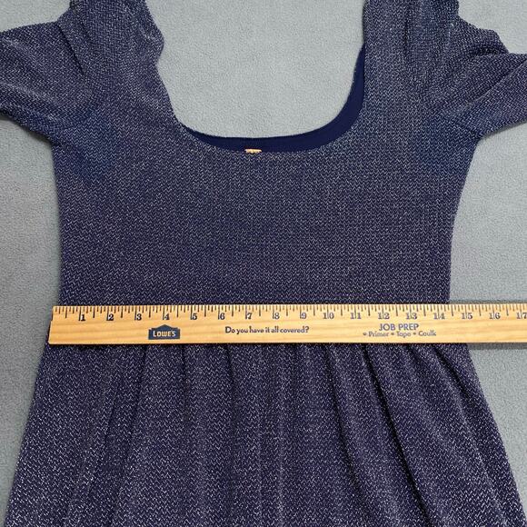 Free People Sparkle Deep Scoop Neck Back Mini Skater Dress Womens M/L? Concert - Picture 10 of 15